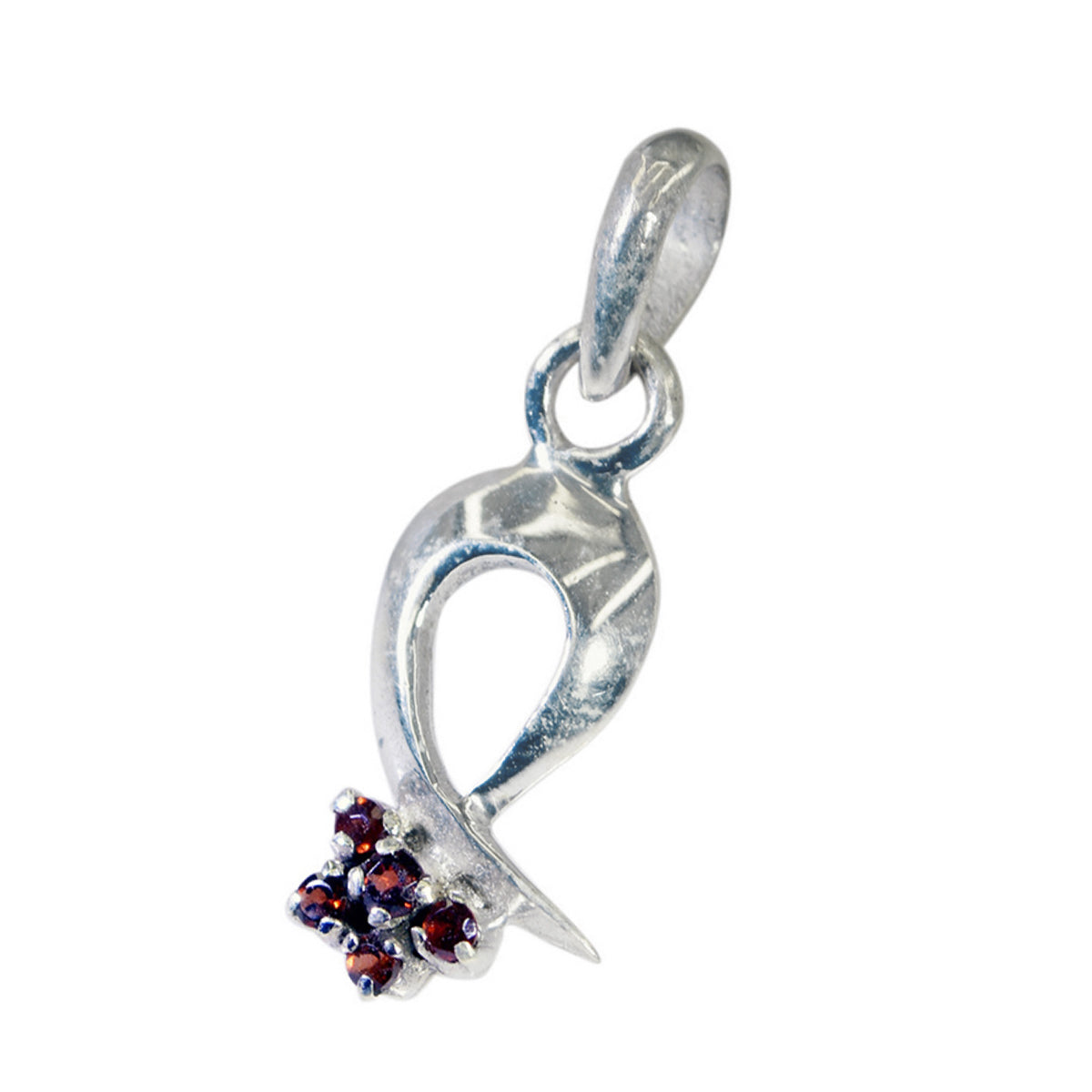 Garnet Whisper-thin Latin American Sterling Silver Penta Laura Sophisticated Red Pendant Jewellery
