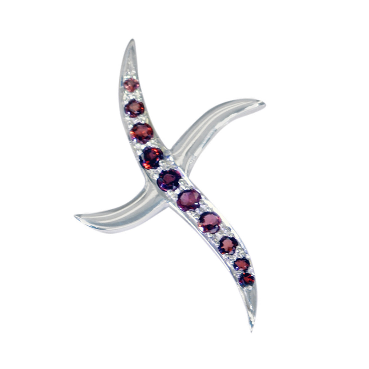 Granat, tunt ryskt 925 silver med flera Layla-rustningsrött hänge Sekundär produktbild