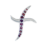 Granat, tunt ryskt 925 silver med flera Layla-rustningsrött hänge