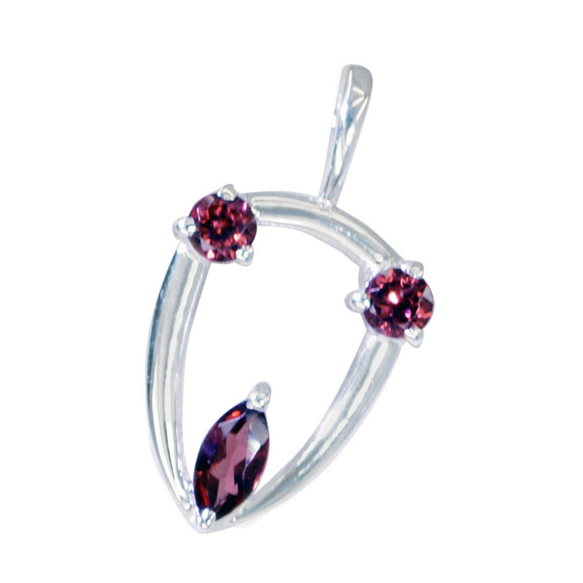 Garnet Tiny Turkish Sterling Silver Trilogy Lili Bubble Red Pendant Jewellery