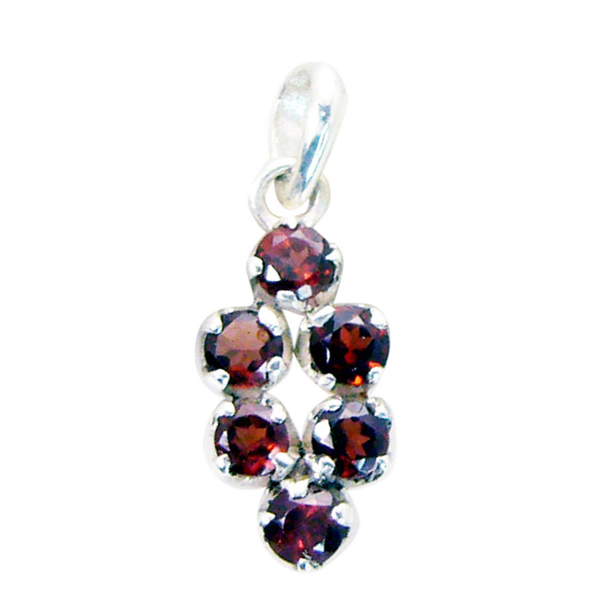 Garnet Tiny American 925 Silver multiple Red Pendant