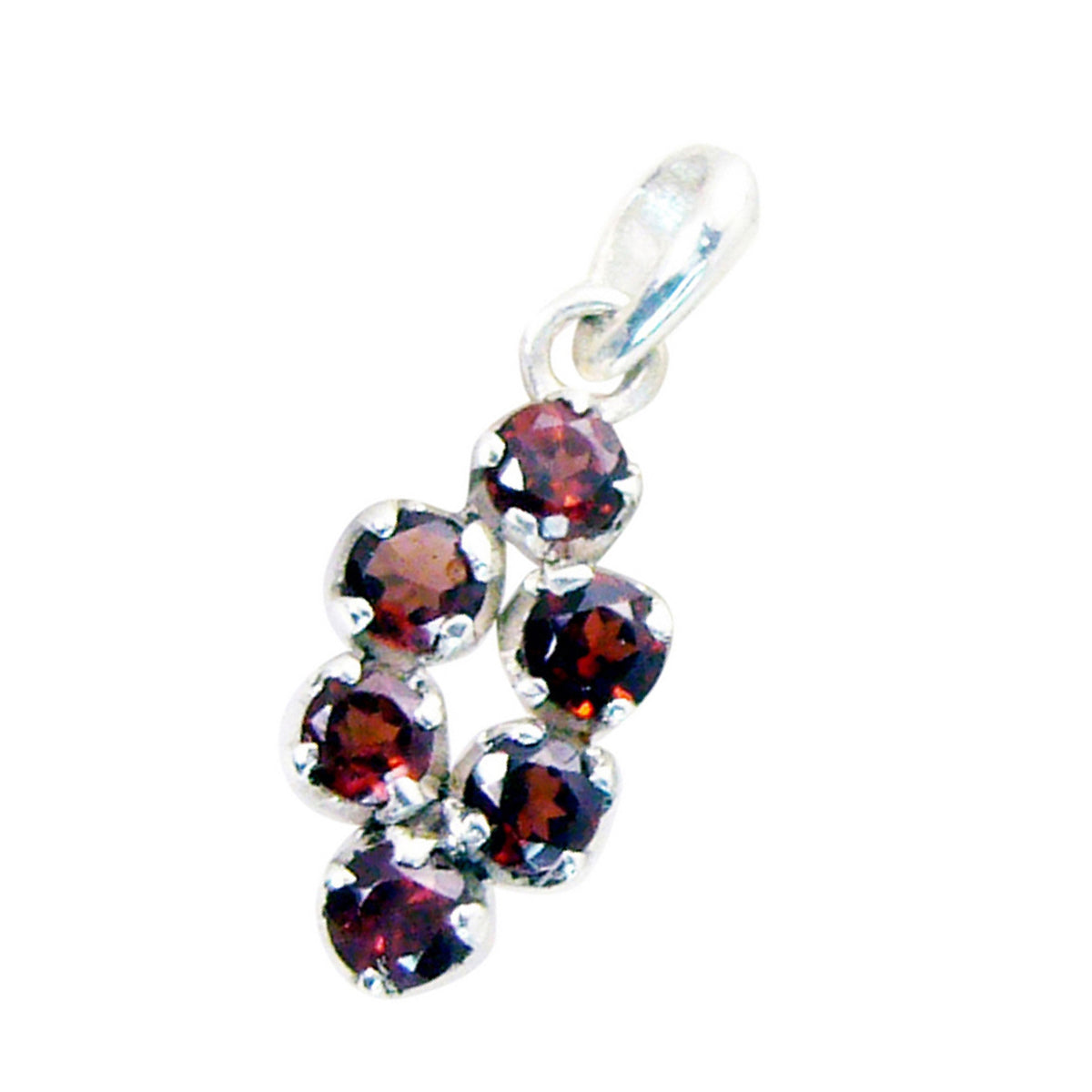 Garnet Tiny American 925 Silver multiple Lily Eternity Red Pendant Jewelry
