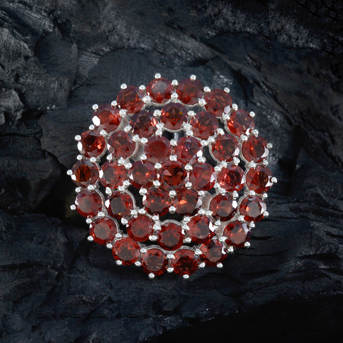 Garnet Statement Mexican Silver multiple Aurora Boho Red Pendant Jewelry