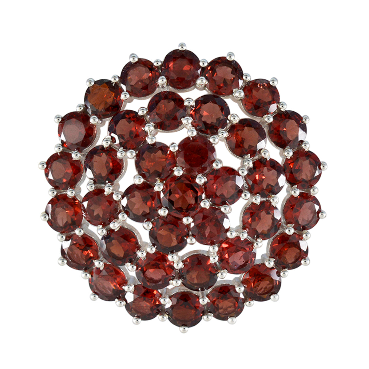 Garnet Statement Mexican Silver multiple Red Pendant