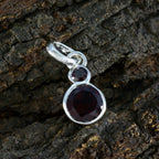 Garnet Dainty Russian 925 Silver Toi et Moi Chloe Romantic Red Pendant Jewelry