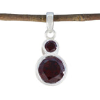 Garnet Dainty Russian 925 Silver Toi et Moi Red Pendant