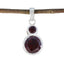Garnet Dainty Russian 925 Silver Toi et Moi Red Pendant