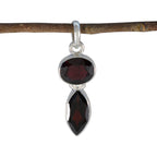 Garnet Whisper-thin American 925 Silver Toi et Moi Red Pendant