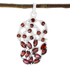 Garnet Whisper-thin Middle Eastern Sterling Silver multiple Red Pendant