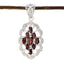 Garnet Slim Indian 92.5 Silver multiple Red Pendant