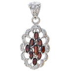 Garnet Slim Indian 92.5 Silver multiple Araya Luxurious Red Pendant Jewellery