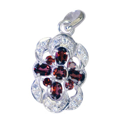 Garnet Classic Indian 92.5 Silver multiple Ayesha Sophisticated Red Pendant Jewellery