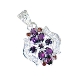 Pendentif en argent sterling avec grenat et bulles rouges Skylar du Moyen-Orient