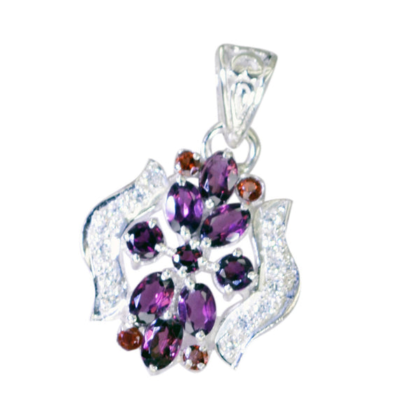 Garnet Statement Middle Eastern Sterling Silver multiple Skylar Bubble Red Pendant Jewellery