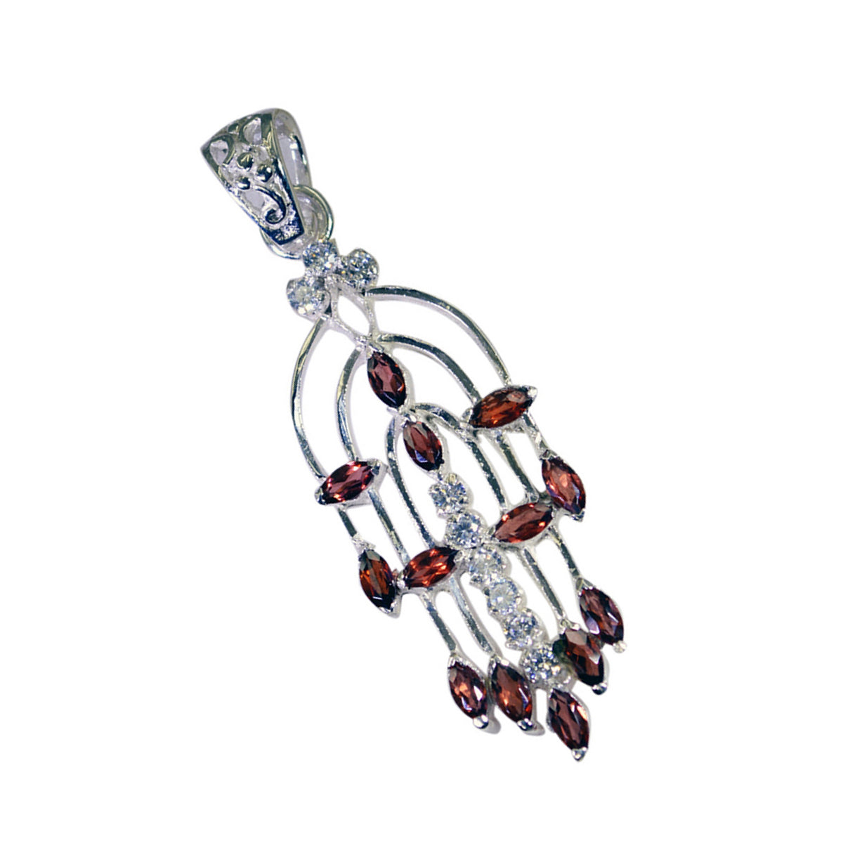 Garnet Essential Australian 925 Silver multiple Sofia Eternity Red Pendant Jewelry