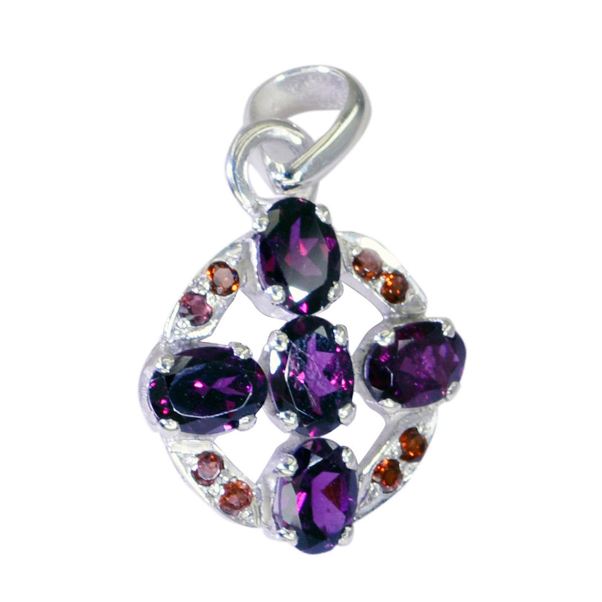 Garnet Featherlight Australian 925 Silver multiple Red Pendant