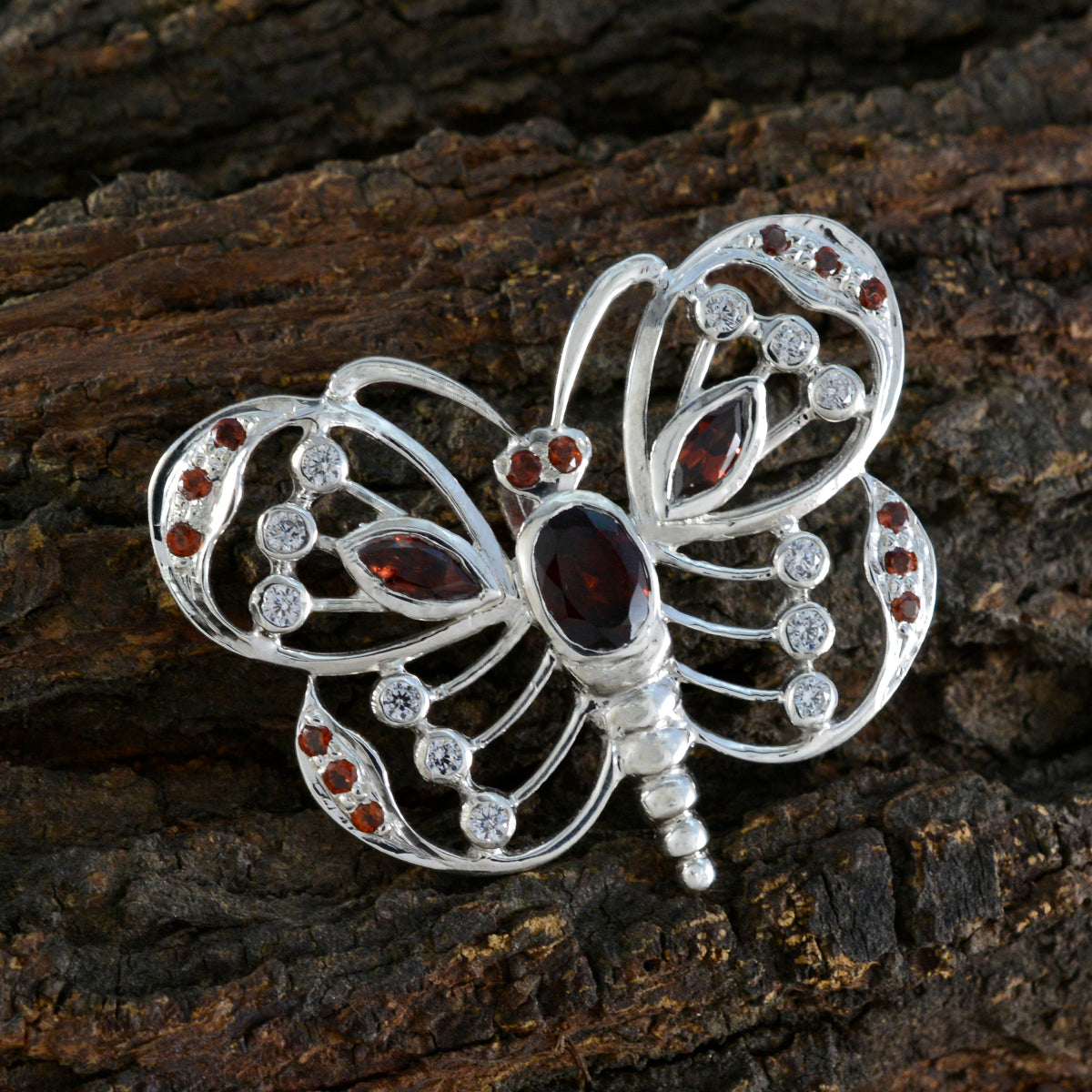 Garnet Featherlight African Sterling Silver multiple Ivana Love Red Pendant Jewellery