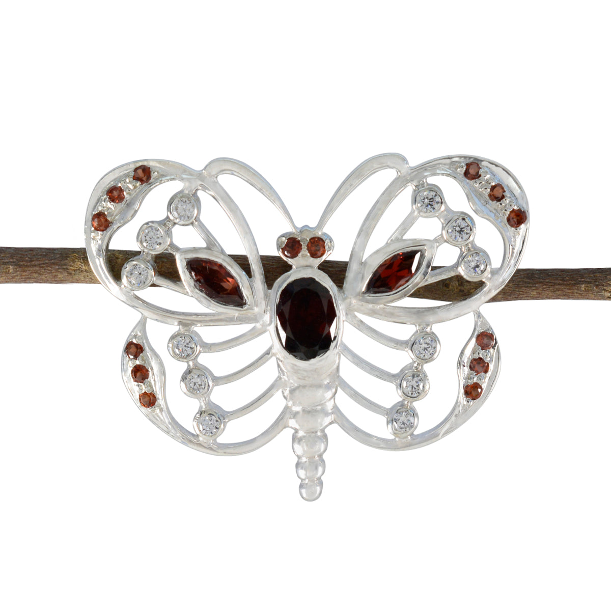 Garnet Featherlight African Sterling Silver multiple Red Pendant Immagine principale del prodotto