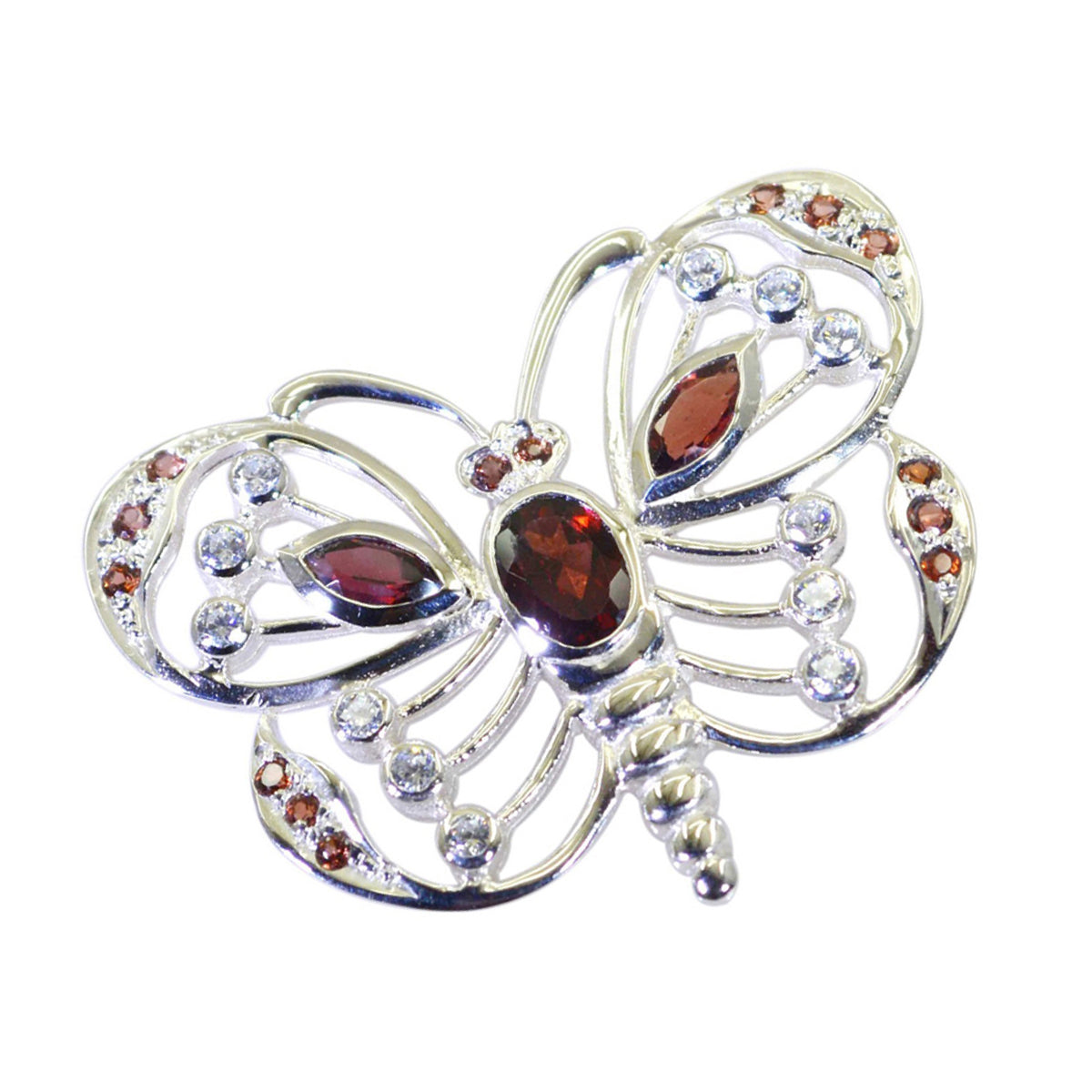 Ciondolo multiplo in argento sterling africano Ivana Love rosso, leggero come una piuma, in granato Immagine secondaria del prodotto