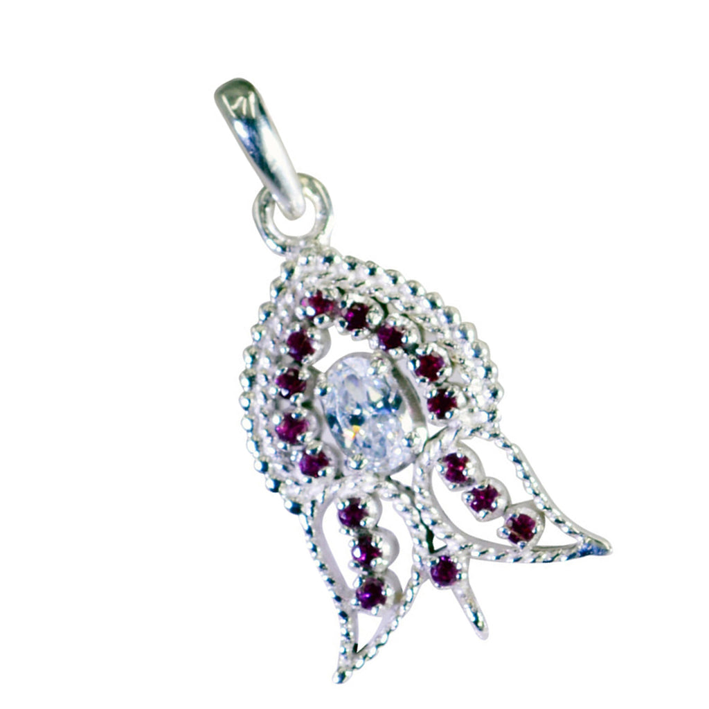 Garnet Eye-catching Indian Silver multiple Dewi Engagement Red Pendant Jewelry