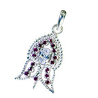 Garnet Eye-catching Indian Silver multiple Dewi Engagement Red Pendant Jewelry