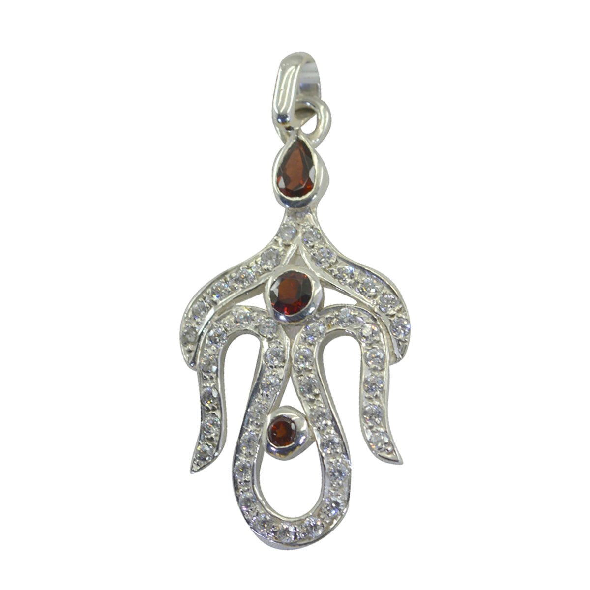 Garnet Classic Australian 92.5 Silver multiple Red Pendant