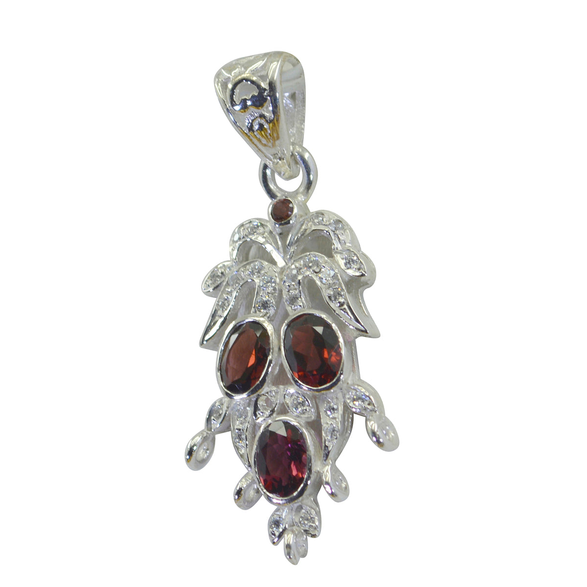 Garnet Eye-catching Middle Eastern 925 Silver multiple Red Pendant