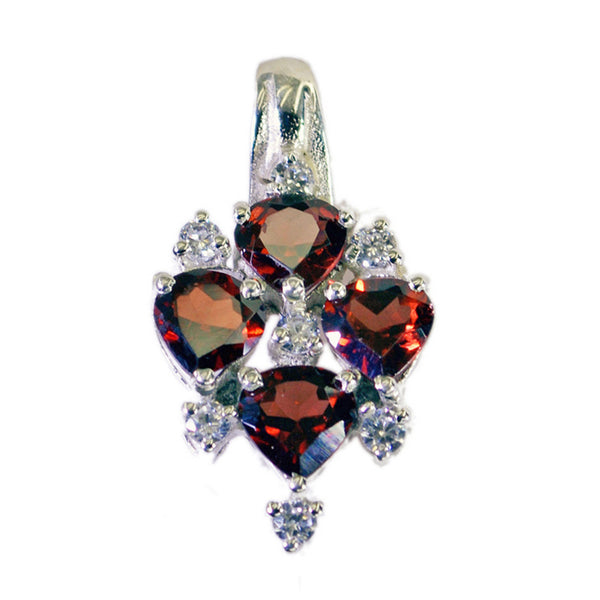 Garnet Tiny Indian Silver multiple Red Pendant