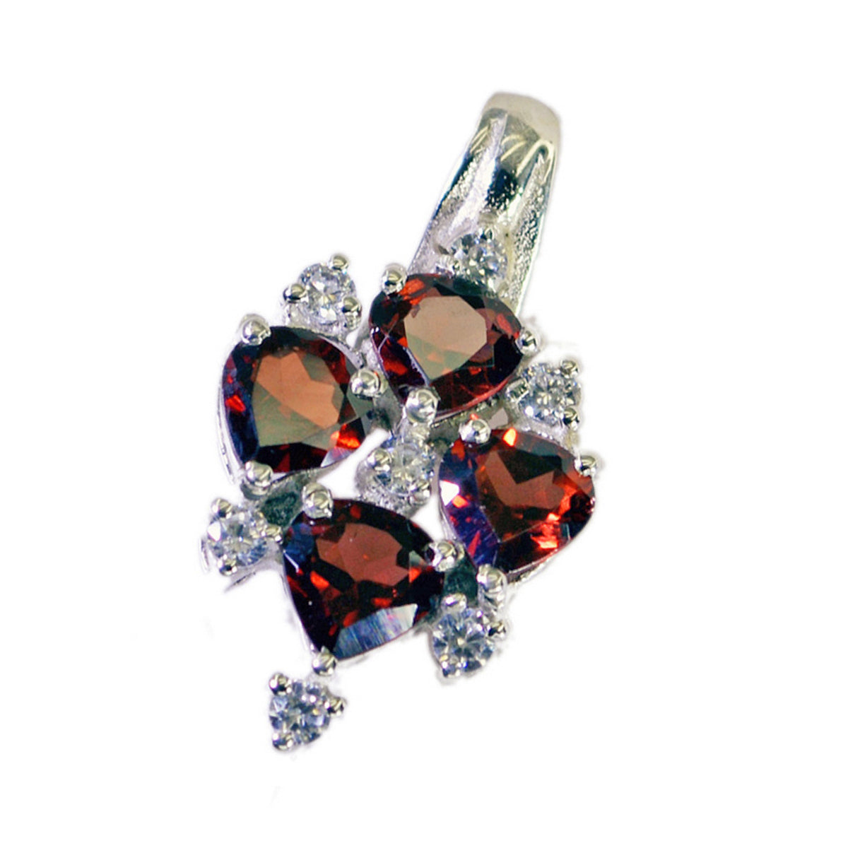 Garnet Tiny Indian Silver multiple Priya propsel Red Pendant Jewelry