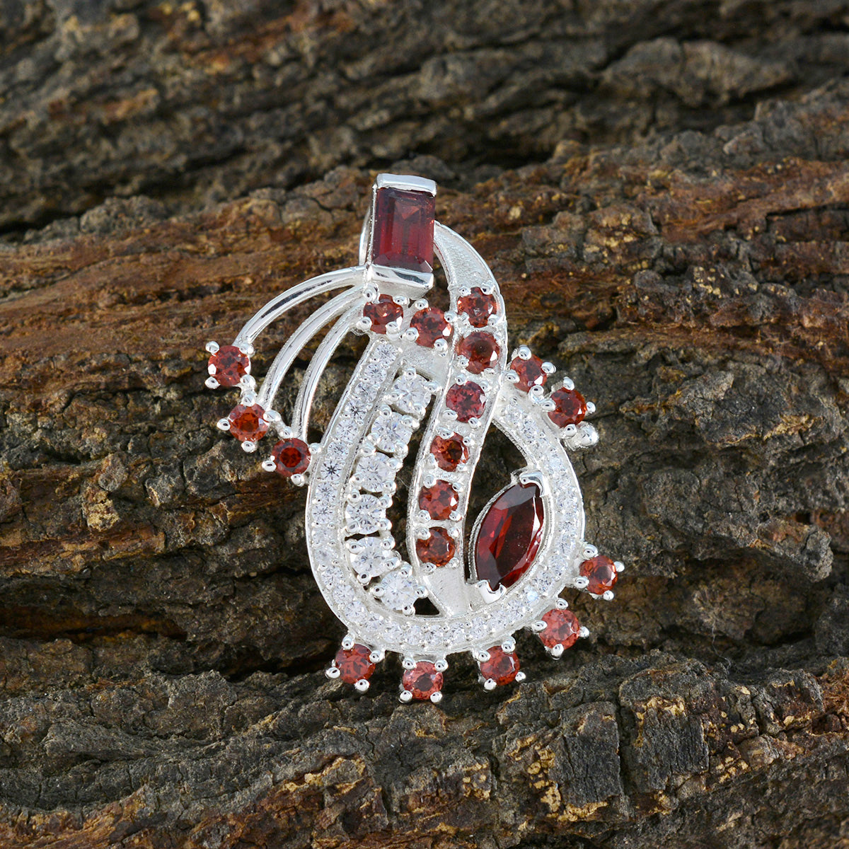 Garnet Featherlight Australian 92.5 Silver multiple Camilla Love Red Pendant Jewellery