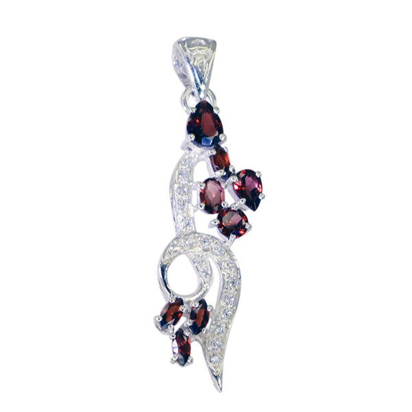 Garnet Classic Indian Silver multiple Red Pendant