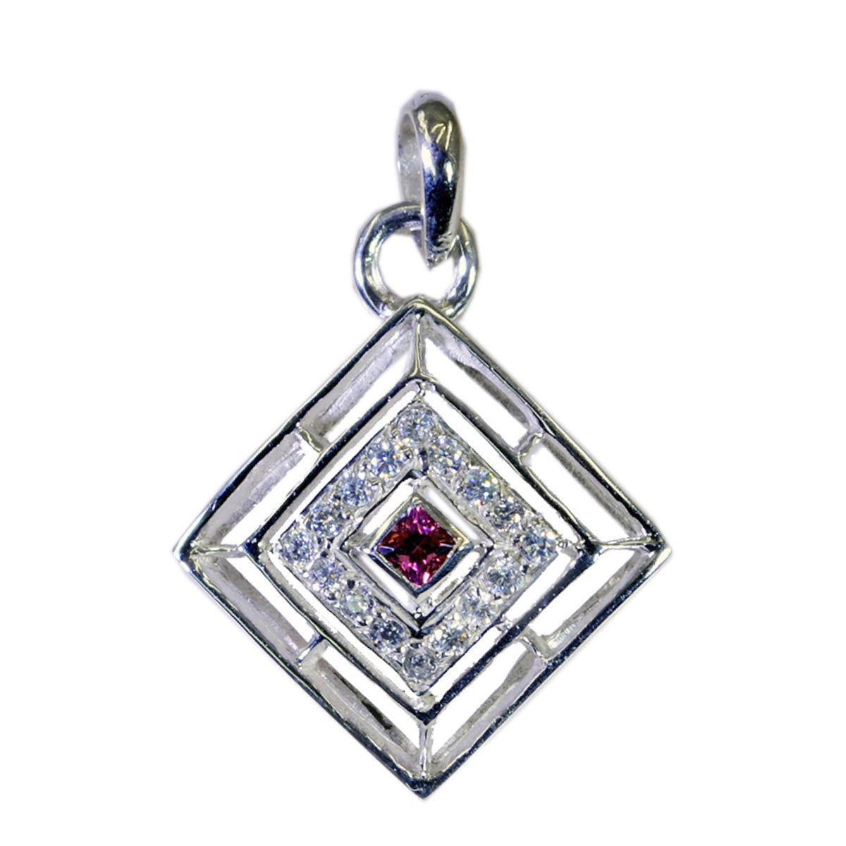 Garnet Tiny Australian 92.5 Silver multiple Red Pendant