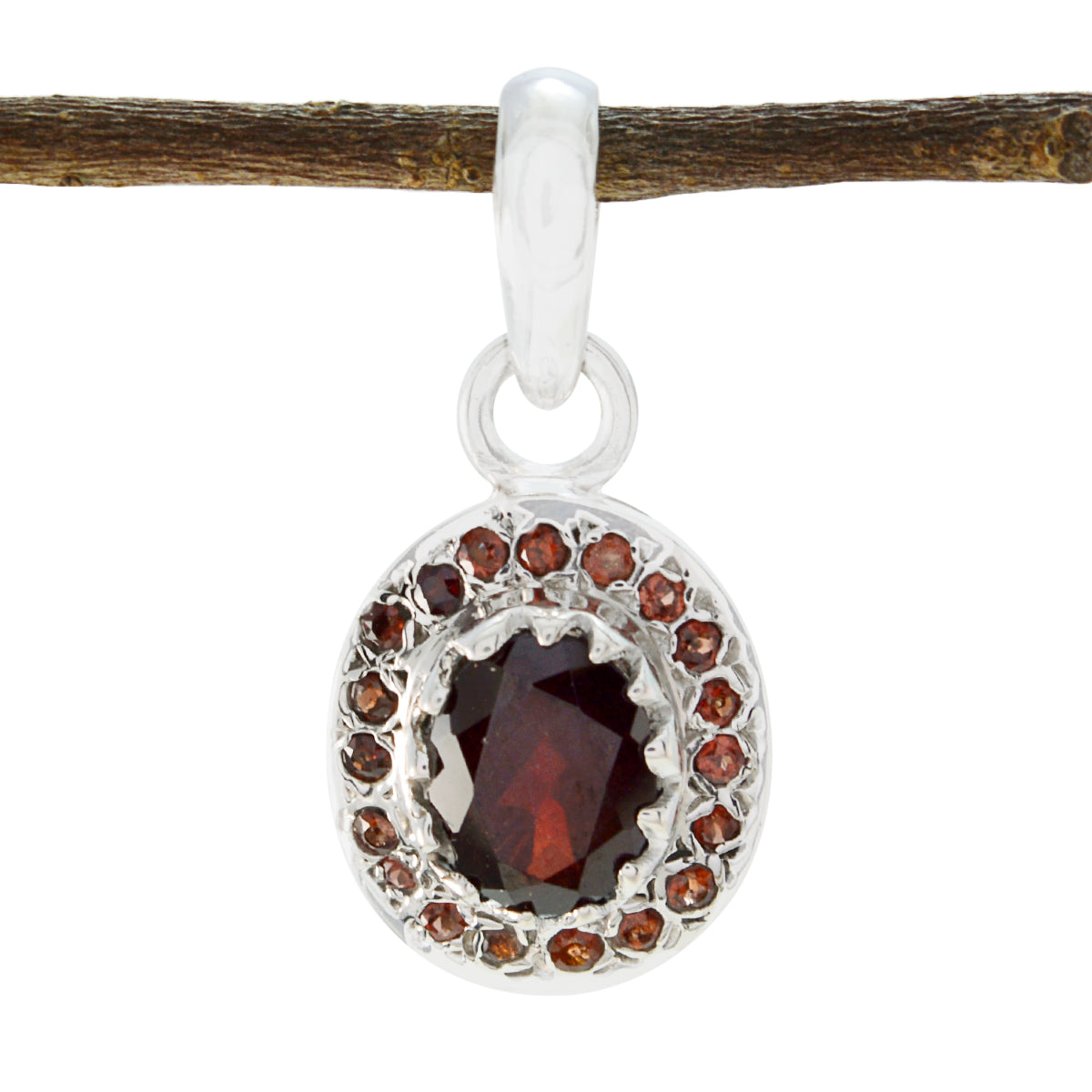 Garnet Whisper-thin Middle Eastern 925 Silver multiple Red Pendant