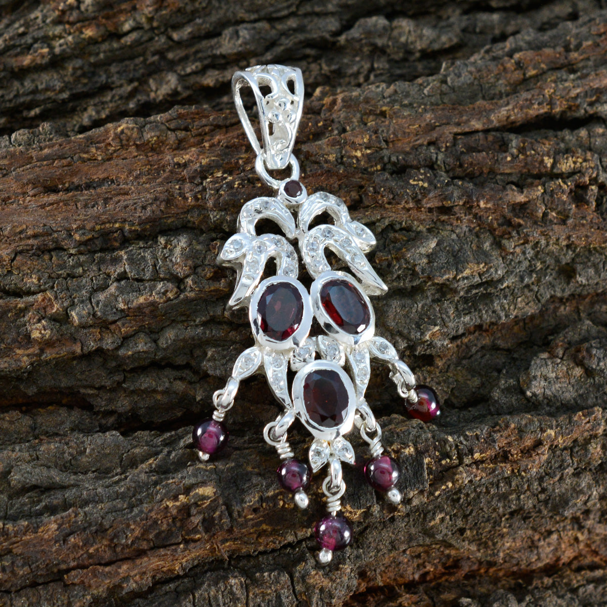 Garnet Whisper-thin Indian Silver multiple Maria Love Red Pendant Jewelry