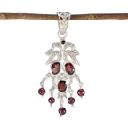 Garnet Whisper-thin Indian Silver multiple Red Pendant