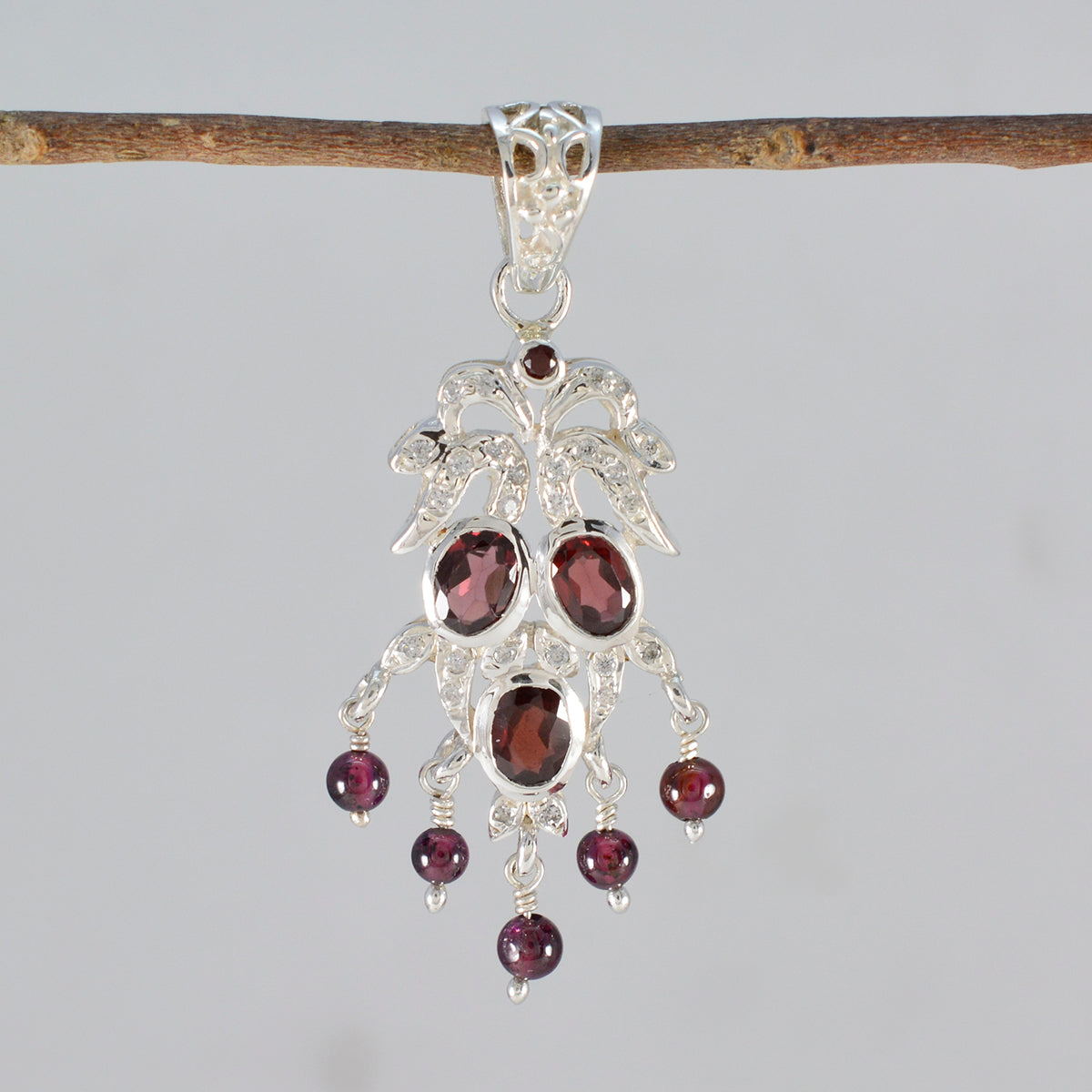 Garnet Whisper-thin Indian Silver multiple Maria Love Red Pendant Jewelry Второстепенное изображение товара
