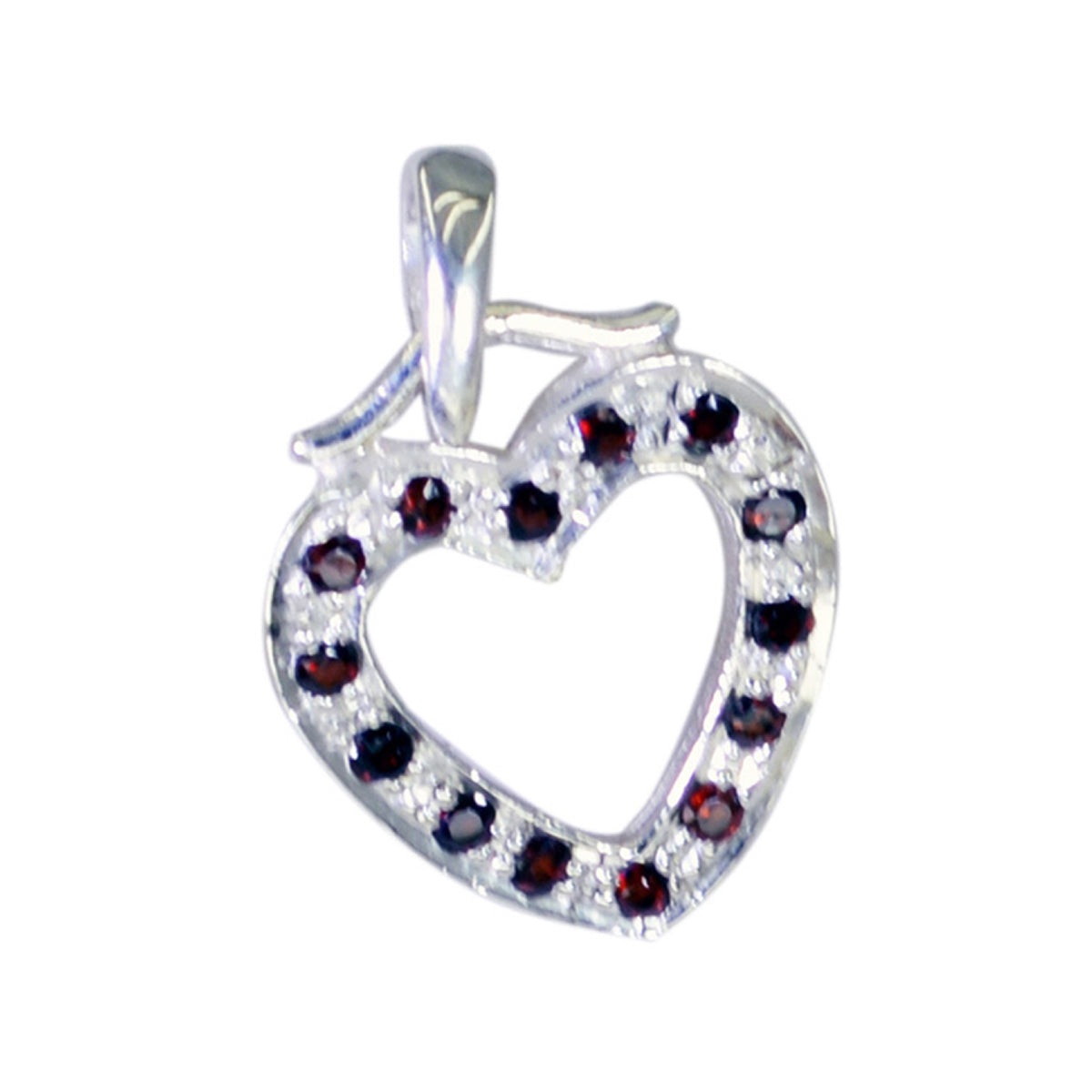 Garnet Delicate Indian Sterling Silver multiple Meera valentine Red Pendant Jewellery