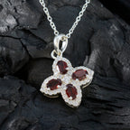 Garnet Classic Middle Eastern 92.5 Silver multiple Victoria Glamorous Red Pendant Jewellery