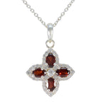 Garnet Classic Middle Eastern 92.5 Silver multiple Red Pendant