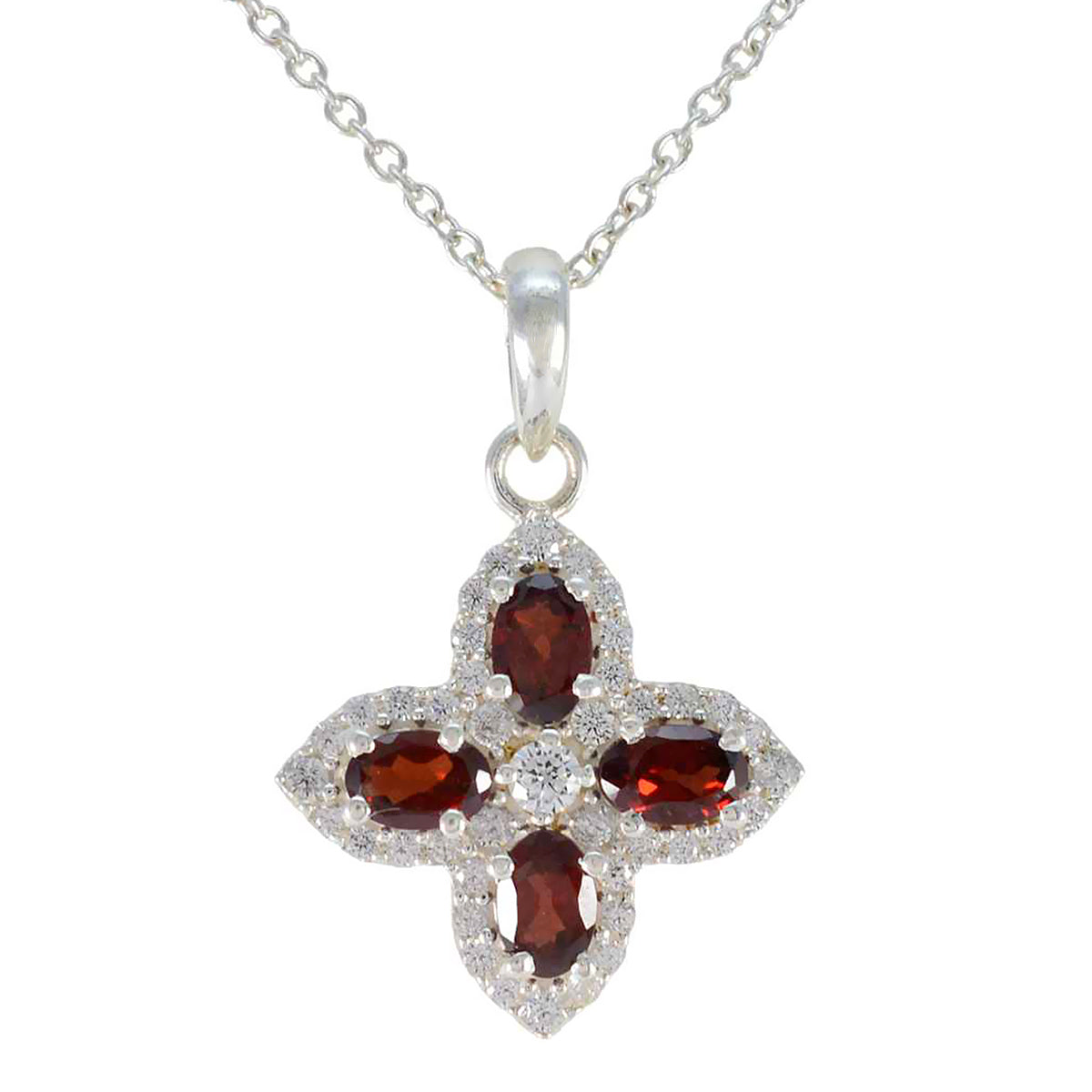 Garnet Classic Middle Eastern 92.5 Silver multiple Red Pendant