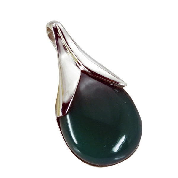 Green Onyx Eye-catching Russian 92.5 Silver Solitaire Giulia valentine Green Pendant Jewellery