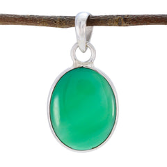 Green Onyx Classic Turkish Silver Solitaire Green Pendant