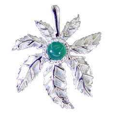 Grüner Onyx Essential Solitär-Anhänger aus italienischem Silber in Grün