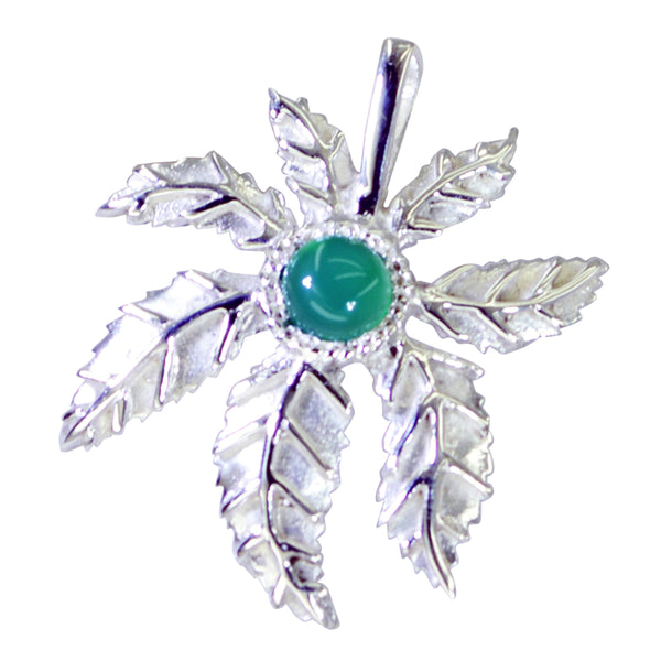 Green Onyx Essential Italian Silver Solitaire Lorena Cocktail Green Pendant Jewelry