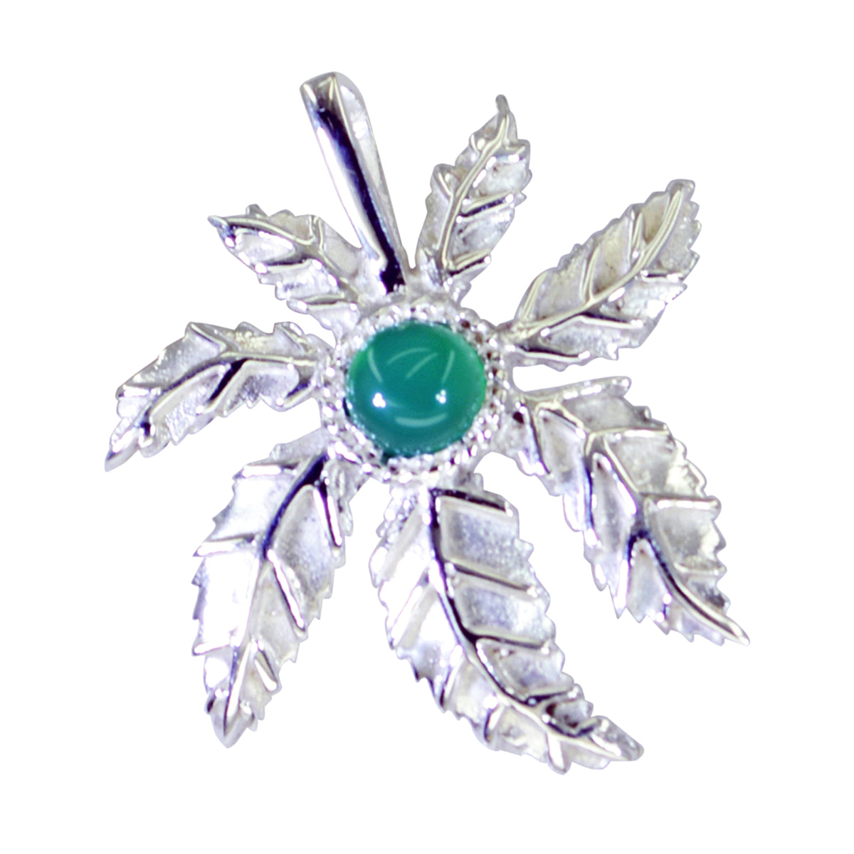 Pendentif solitaire en argent italien et onyx vert Lorena Cocktail Green