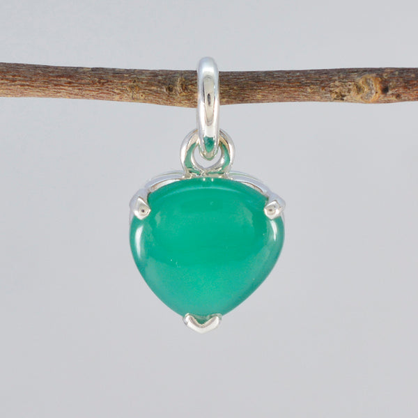 グリーンオニキスの繊細なフランス製925シルバーソリティアフェルナンダロマンティックグリーンペンダントジュエリー