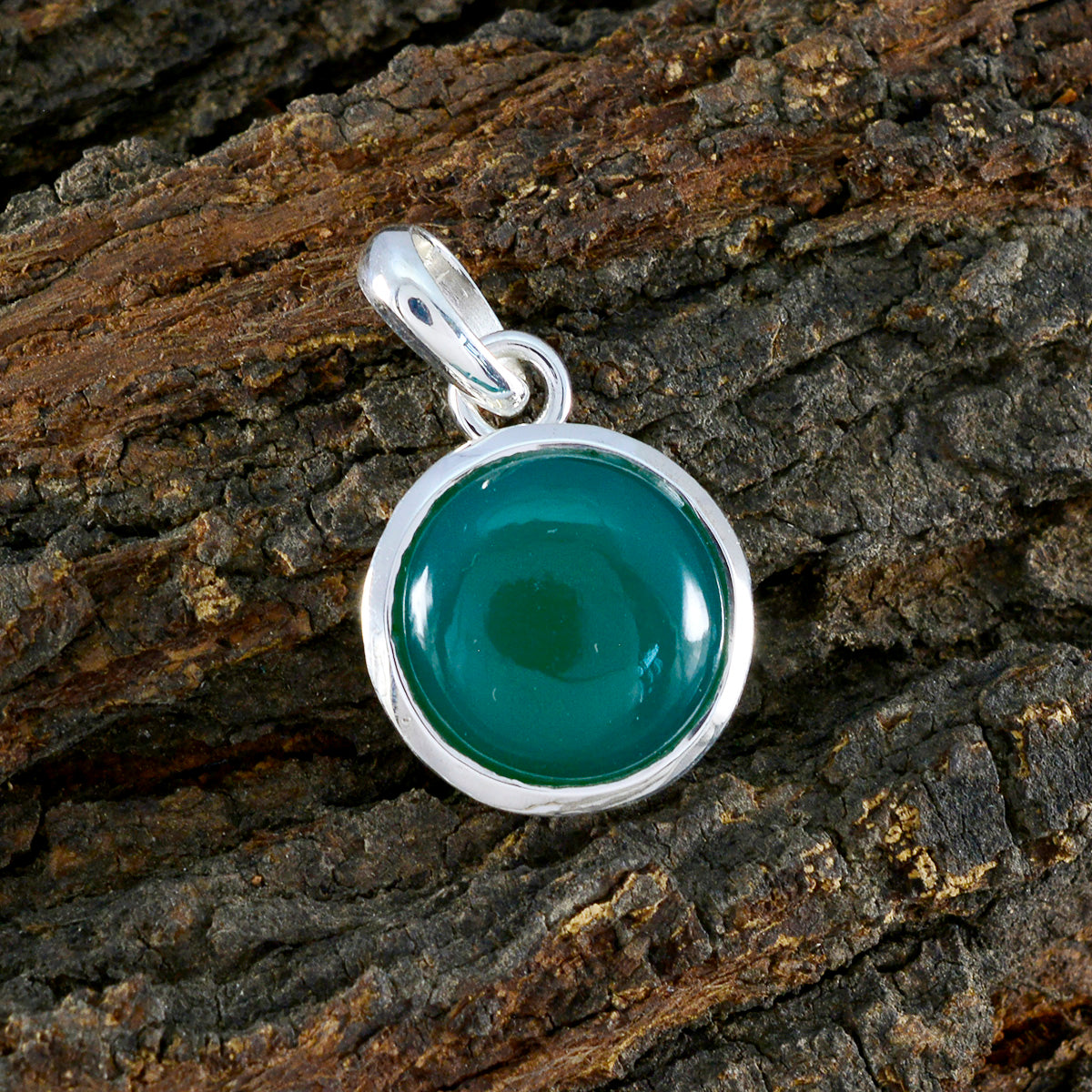 Green Onyx Featherlight Spanish 925 Silver Solitaire Luisa Love Green Pendant Jewelry