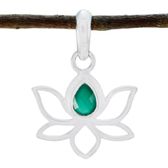 Green Onyx Elegant Korean Silver Solitaire Green Pendant