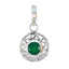 Green onyx Whisper-thin French Silver Solitaire Green Pendant