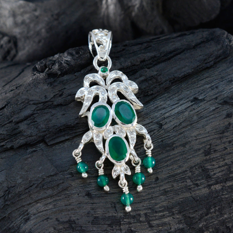 Green Onyx Featherlight Middle Eastern Sterling Silver multiple Zoey Armor Green Pendant Jewellery